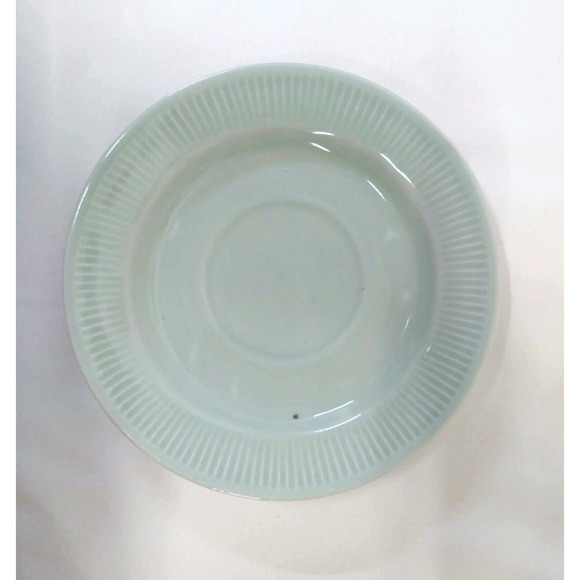 Pottery Barn REPLACEMENT Cup and Saucer Green Scalloped Pattern Ribbed Edge - Picture 5 of 8